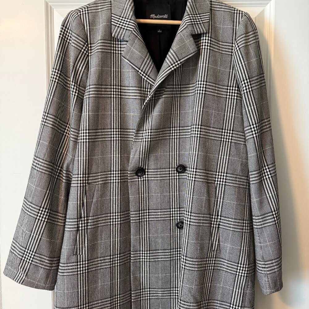 Madewell Black and White Checkered Blazer